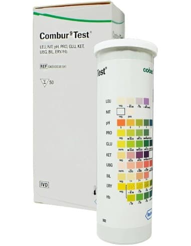 Roche - Combur 9 Test Análisis De Orina 50 Tiras Reactivas