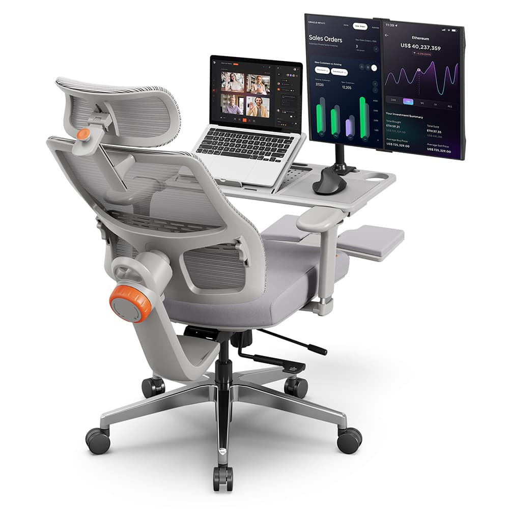 NEWTRAL MagicH-BPro Silla ergonómica con reposapiés gris