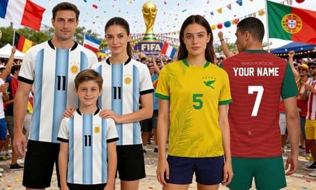 2 camisetas de fútbol personalizadas