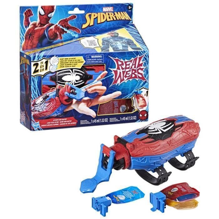 Lançador de teia definitivo Spider-Man blaster 2 em 1, brinquedo de fantasia Spider-Man, a partir de 5 anos, Marvel Spider-Man Teias Reais