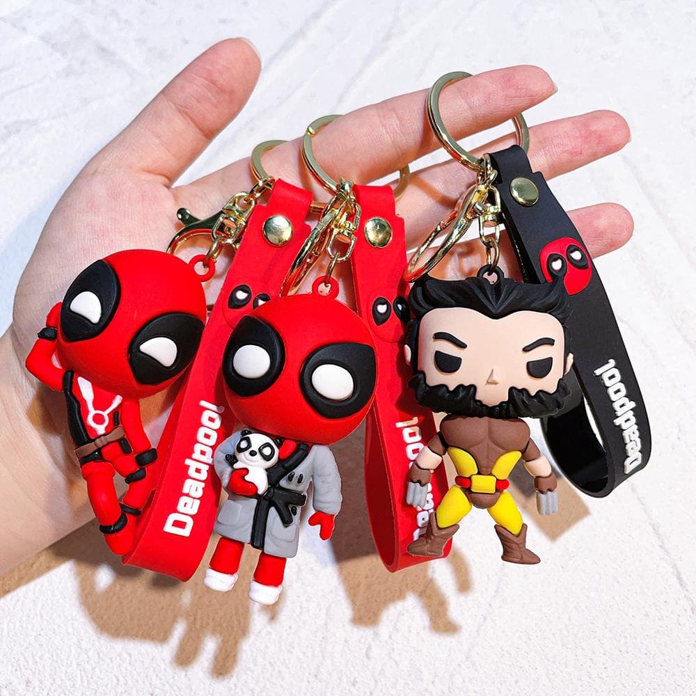 Nuevo llavero colgante de silicona de muñeco Deadpool, cordón para coche, llavero de silicona para mochila escolar, regalo