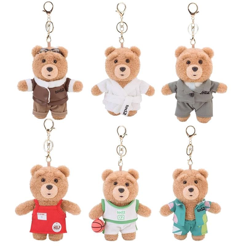 Llavero de Peluche Ted2 Oso de Peluche Kawaii Anime Hobby Juguete de Peluche Llavero Colgante para Bolso Muñecos Regalos de Navidad Cumpleaños
