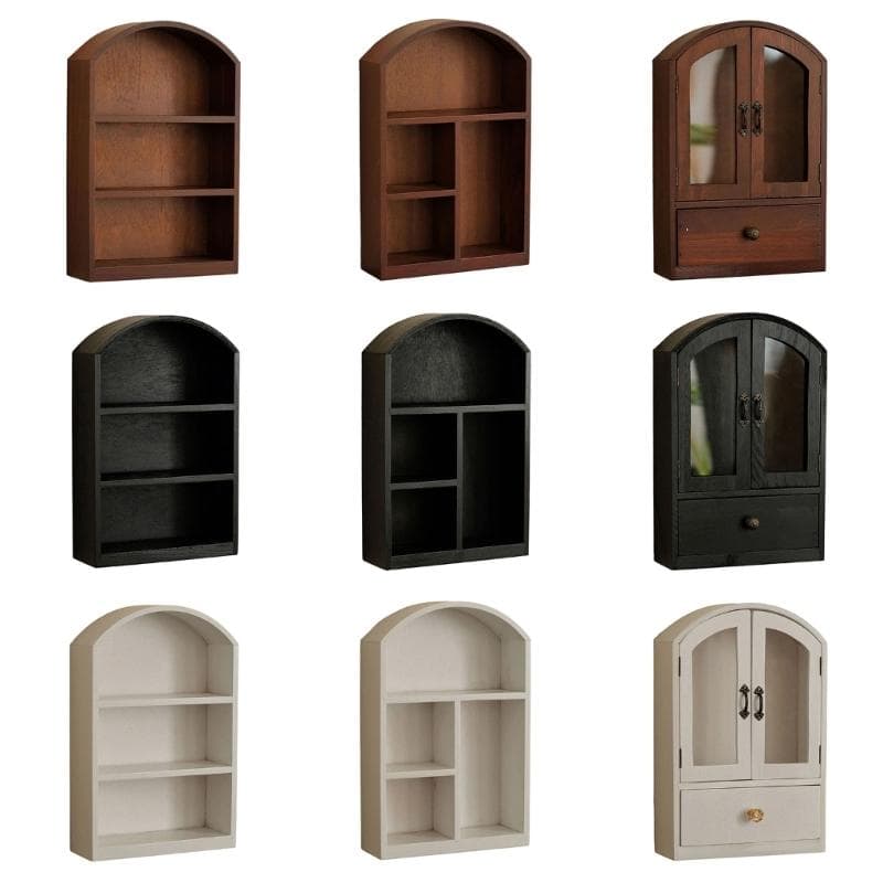 Elegante Gabinete de Almacenamiento de Escritorio de Madera con Puerta de Vidrio Templado para Cosméticos Joyas Suministros de Oficina Organización