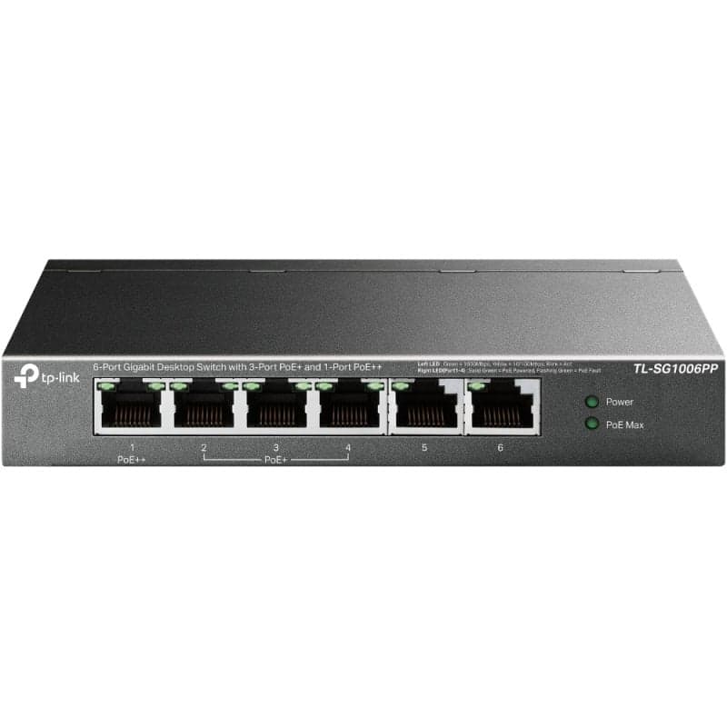 TP-Link TL-SG1006PP Switch No Administrado 6 Puertos Gigabit con 3x PoE+ y 1x PoE++