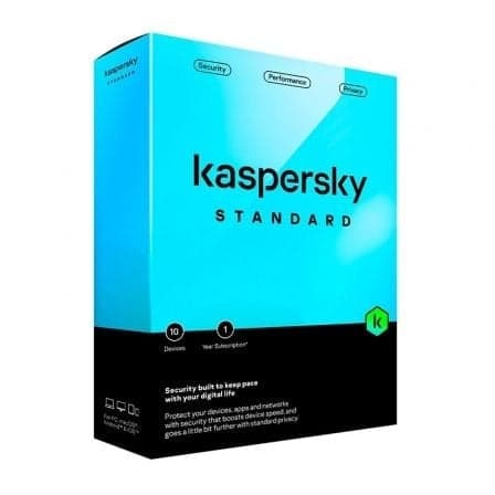 Antivirus Kaspersky Standard 10 Dispositivos 1 licencia Soporte físico optimización PC