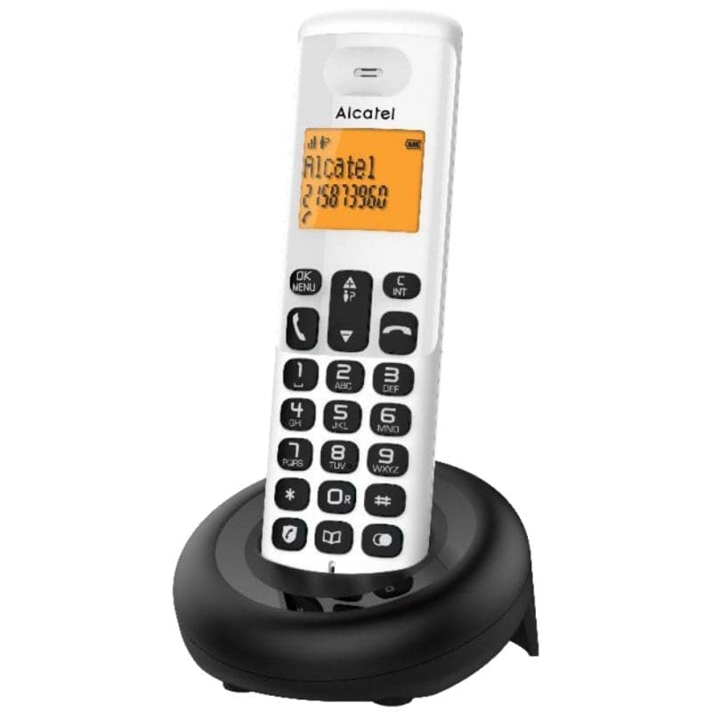Teléfono DECT Alcatel Negro/Blanco Pantalla 2 Líneas Identificador de Llamadas VIP Bloqueo
