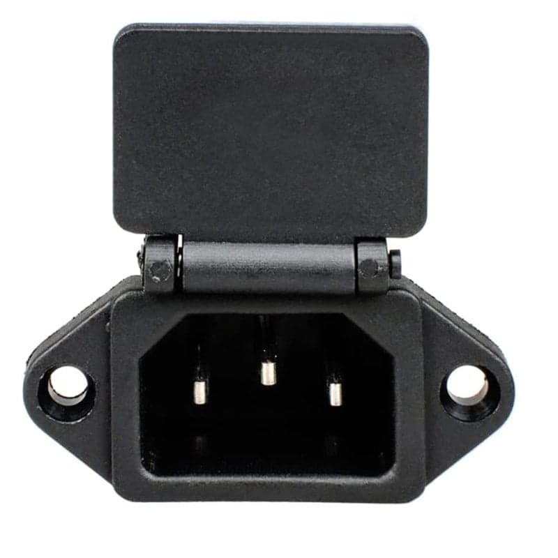Conector De Alimentacion C14 Ac Macho Con Tapa Negro 10 A