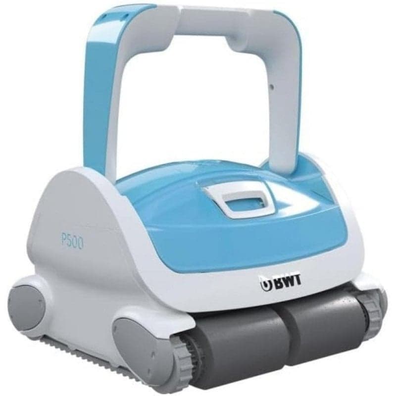 Robot Limpiafondos BWT P500 Suelo, Paredes y Línea de Agua, 19 m³/h, Ciclo 2h, Filtro 4D, Cable 18m, 4 Cepillos PVA, Carro Transporte, 11kg,