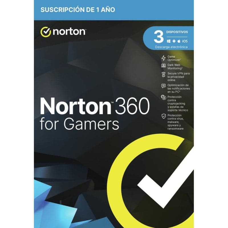 Software de seguridad Norton 360 for Gamers 1 licencia Base físico caja