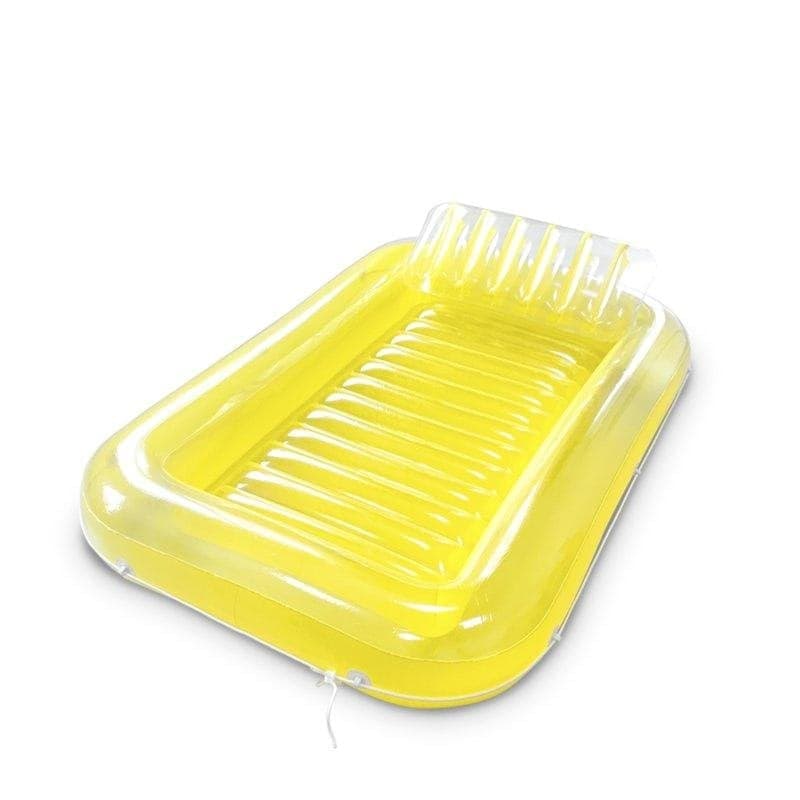Cama Flotante Cuadrada 180x120 cm Dam Electronics Colchoneta Hinchable PVC con Almohada para Piscina, Lago o Mar