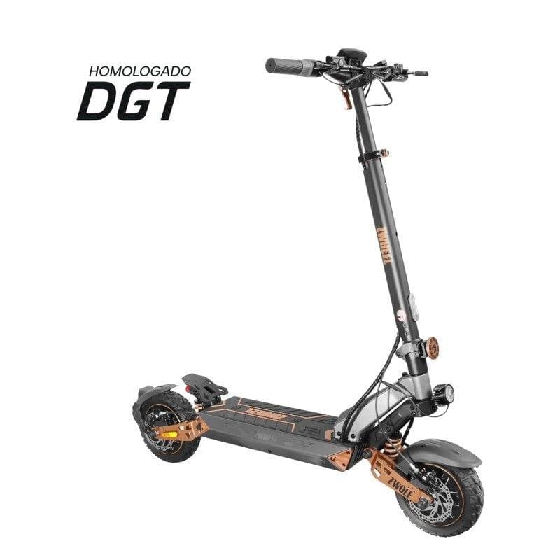 Patinete eléctrico Zwheel Zwolf Duo 2x500W Autonomía 70km Ruedas 10" Off Road Doble suspensión Frenos hidráulicos Gris-bronce