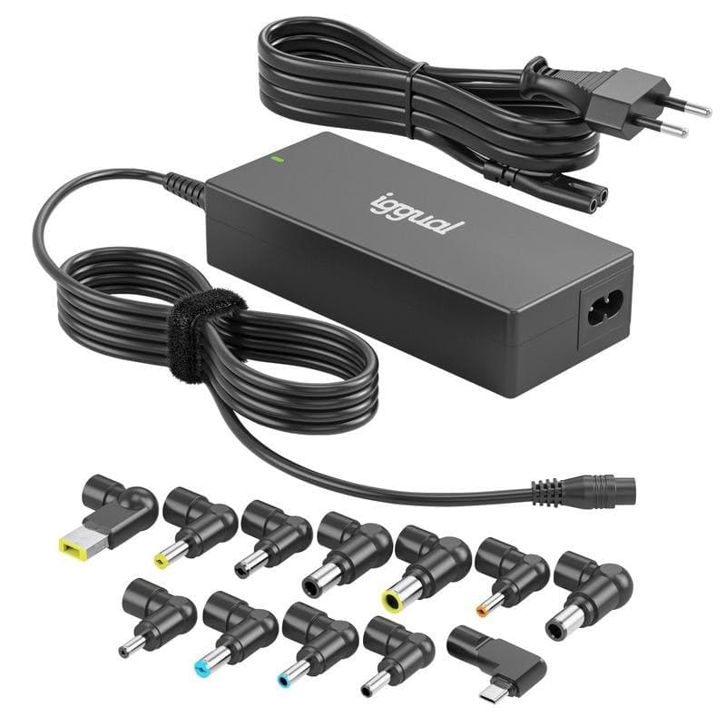 Cargador universal iggual CUA-C-12T-90W 12 clavijas tipo C 90W negro