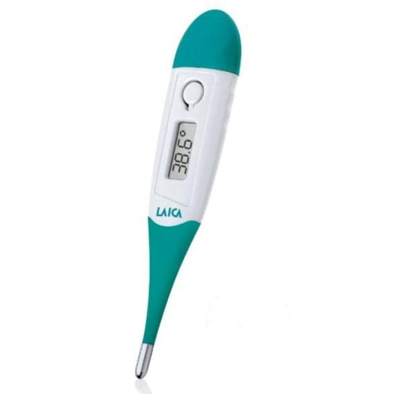 Termómetro digital corporal Laica TH3302 pantalla LCD memoria axila verde blanco