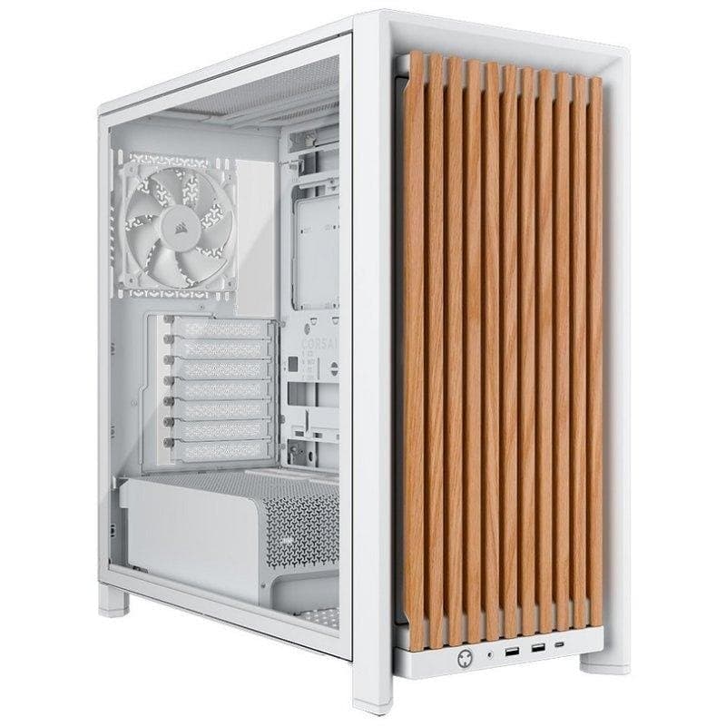 Chasis Corsair FRAME 4000D Wood RS blanco roble modular 4 ventiladores PWM