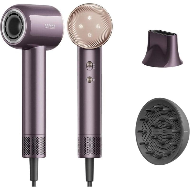 Secador de Pelo Profesional Dreame Glory Combo 1600W 7 Temperaturas 2 Velocidades Iónico Morado