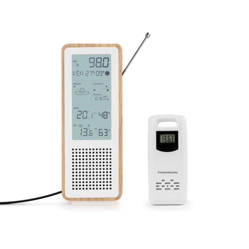 Altavoces Thomson Compactos Bluetooth 5.3 Radio FM Estación Meteorológica