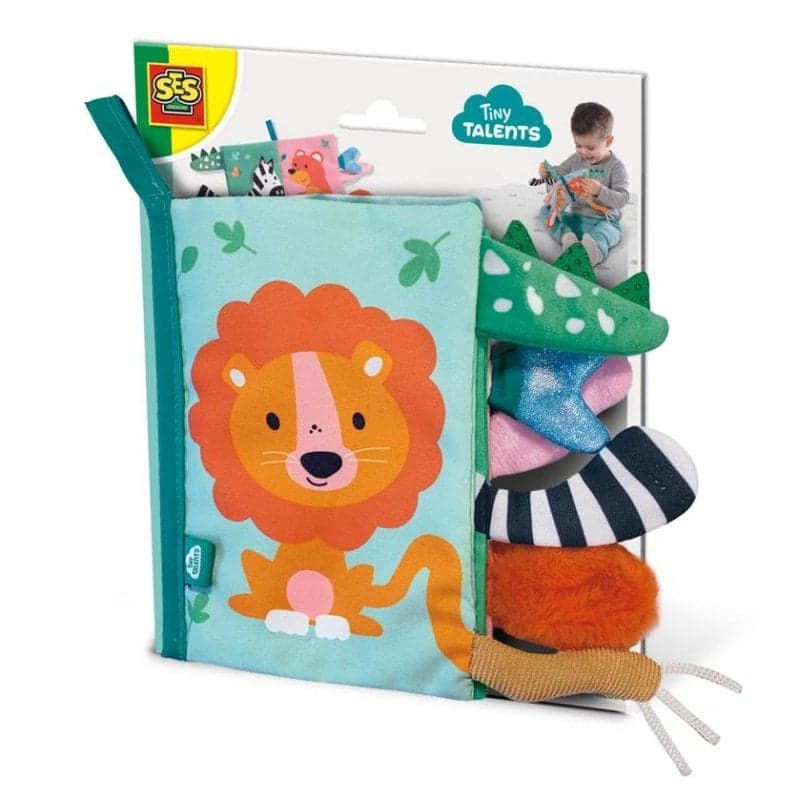 Libro sensorial SES Creative Tiny Talents con colas de animales multicolor