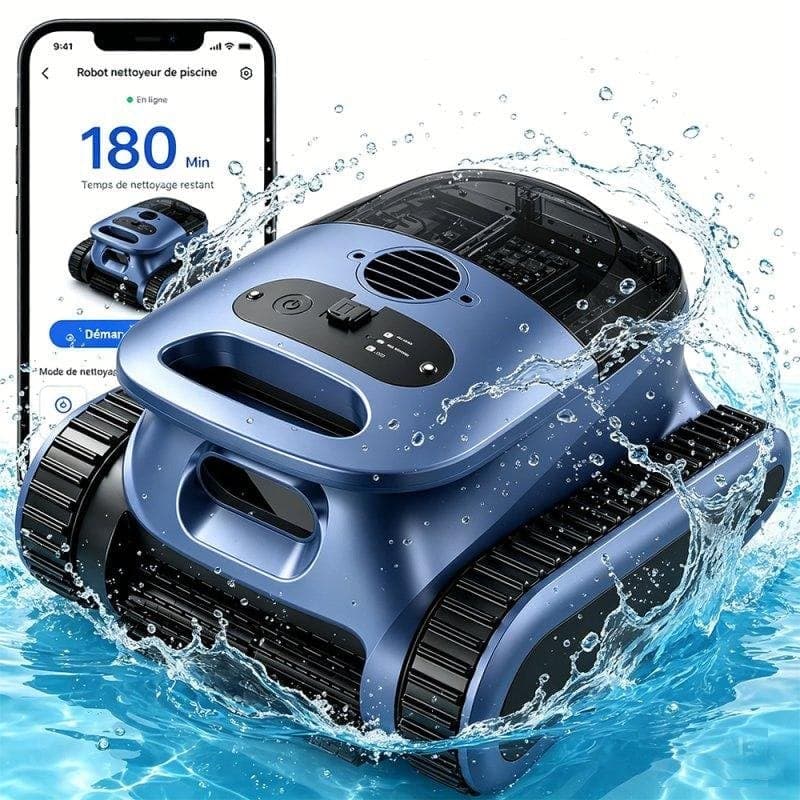 Robot Limpiafondos Piscina Seauto Doble Filtración 180min Autonomía 200㎡ App