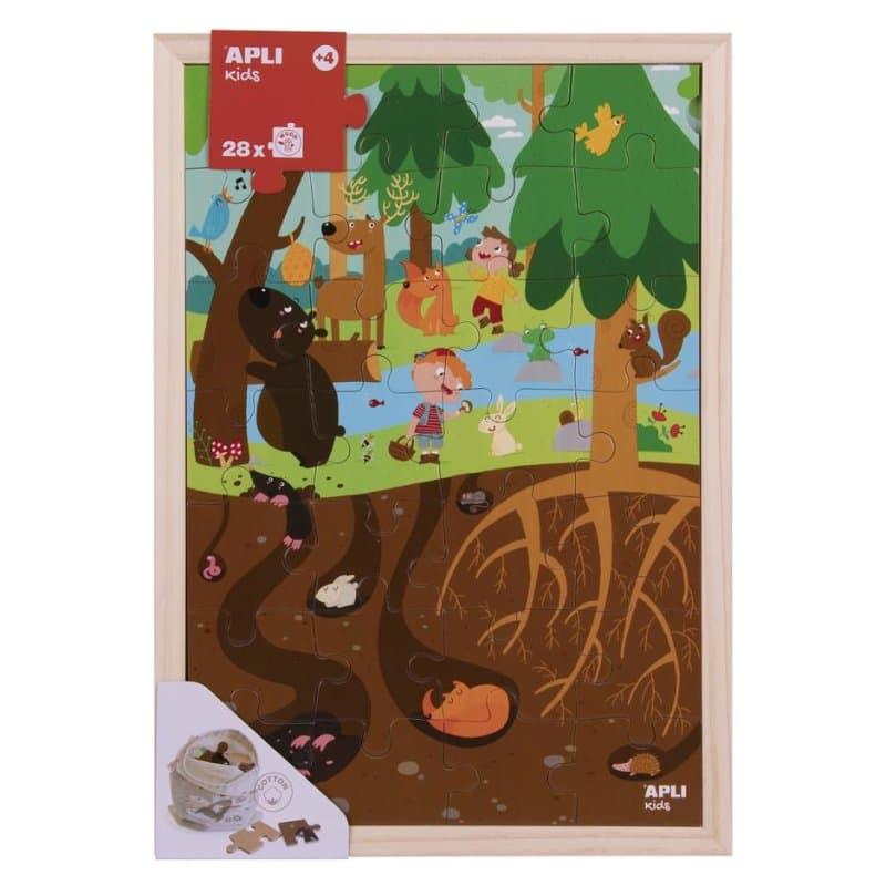 Puzle de Niveles APLI Kids El Bosque 28 piezas de madera