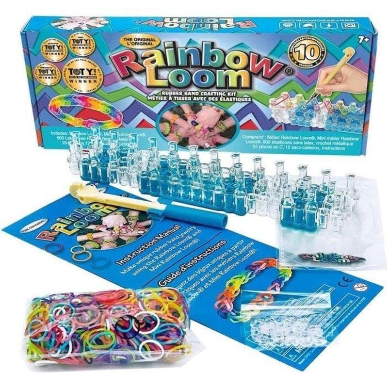 Kit de tejido Bandai Rainbow Loom Original con 600 bandas de goma multicolores