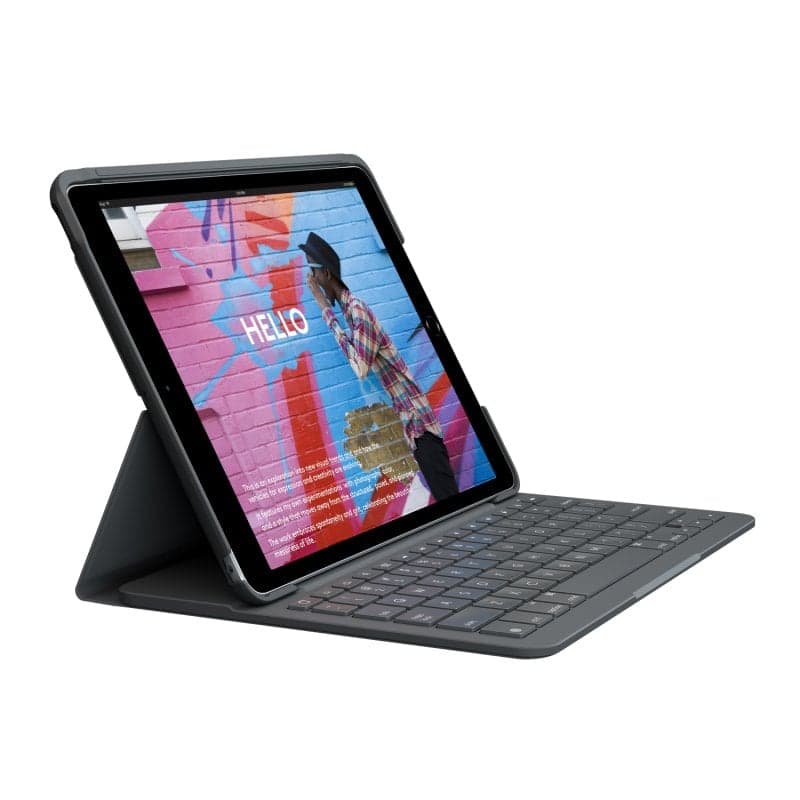 Logitech Slim Folio Funda con Teclado Bluetooth Gris para iPad 7/8/9 Generación