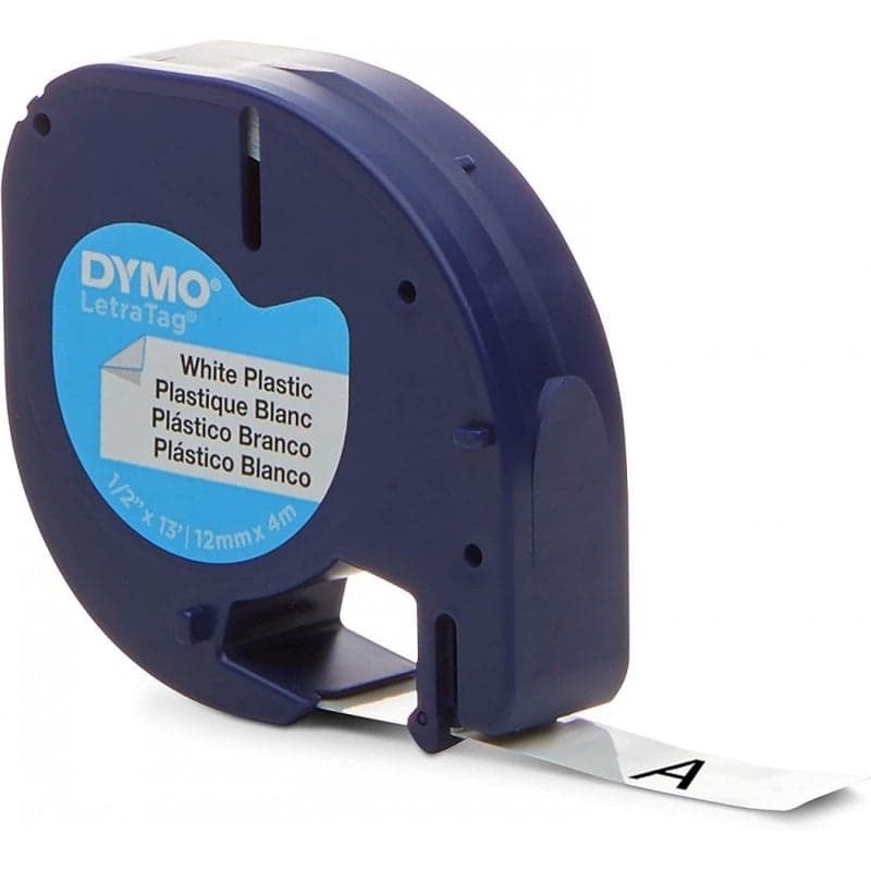 Dymo LT Etiquetas de Plástico 12mmx4m Blanco