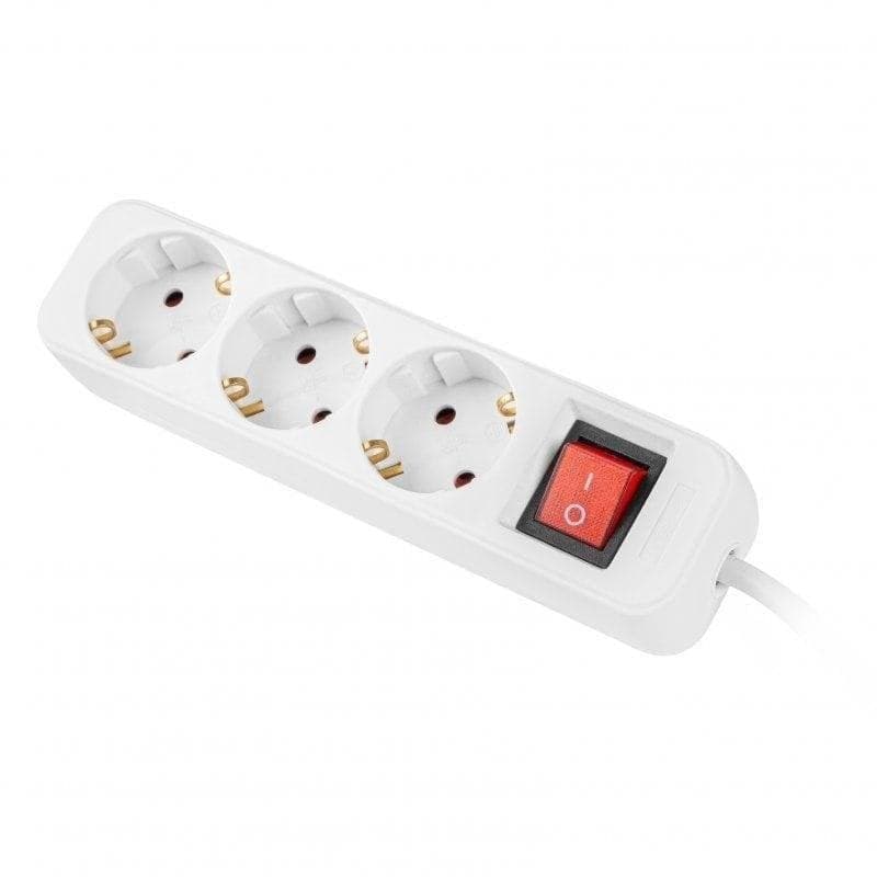 Regleta Lanberg PS1-03F-0150-W 3 Tomas con Protección e Interruptor Blanca