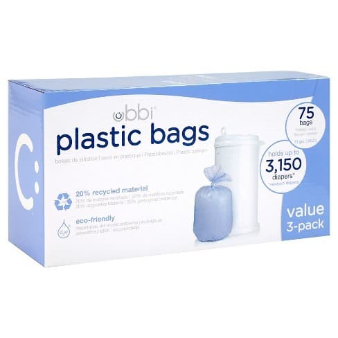 Bolsas de plástico para contenedor de pañales UBBI 75 unidades