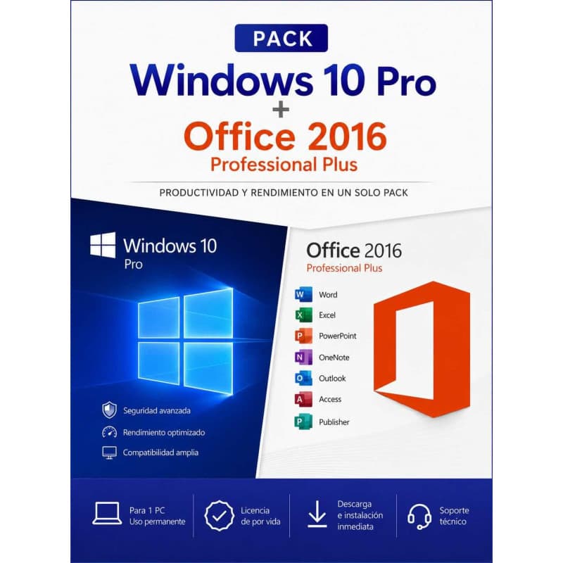 Windows 10 PRO + Office 2016 PRO PLUS