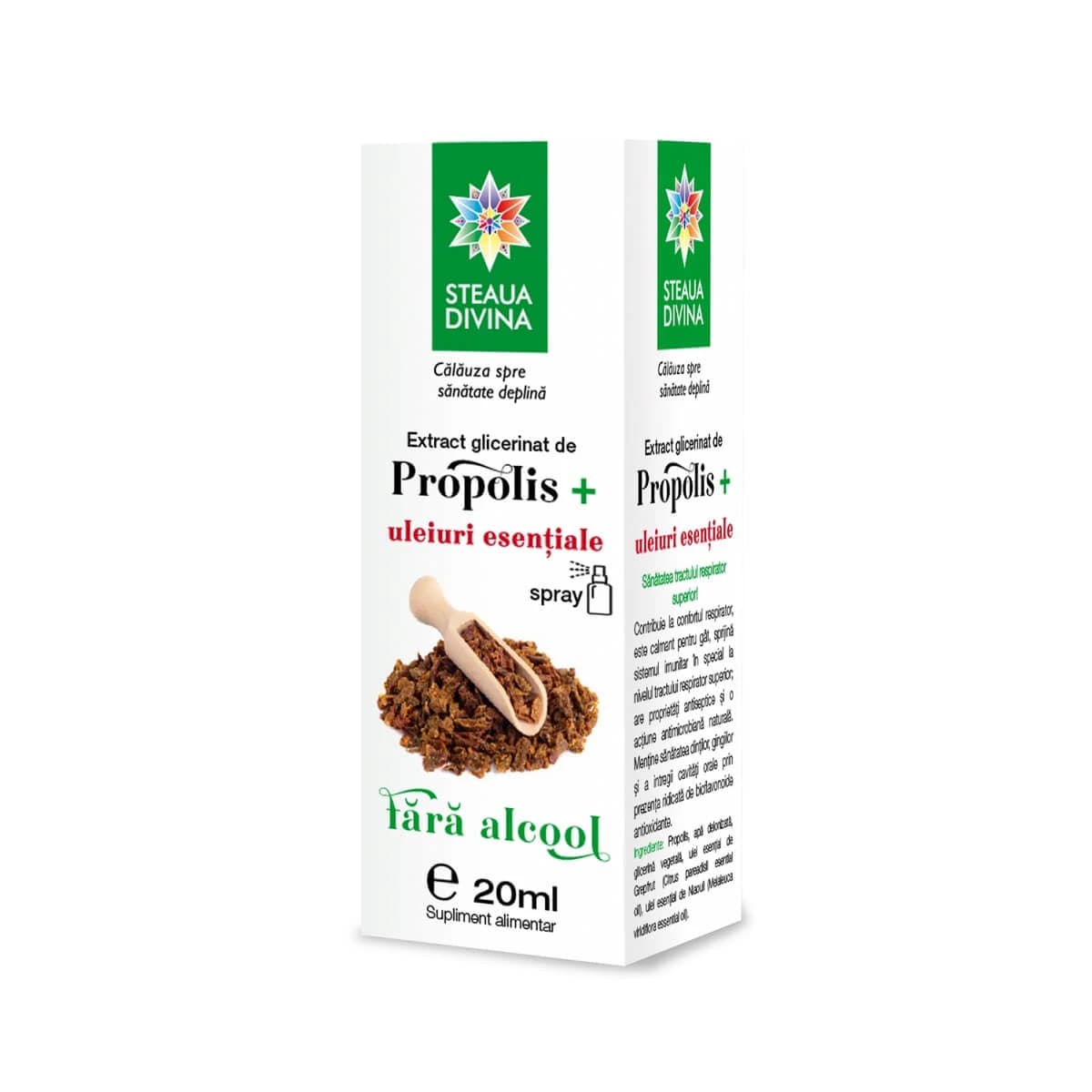 Extracto de glicerina de propóleo con aceites esenciales, 20 ml, Divine Star