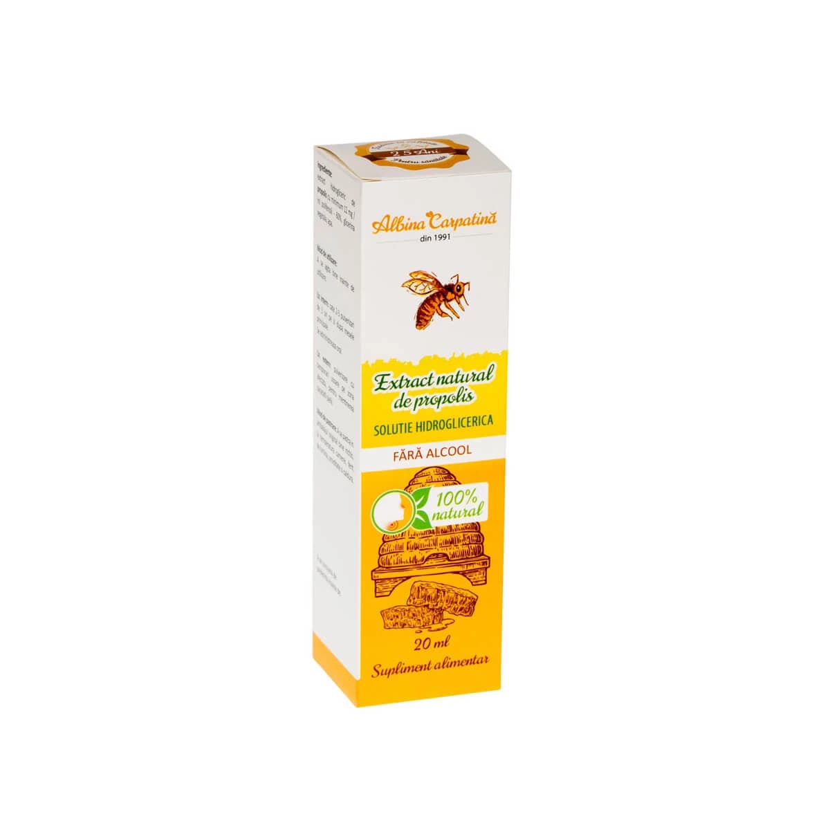 Extracto natural de propóleo sin alcohol, Abeja de los Cárpatos, 20 ml, Apicola Pastoral