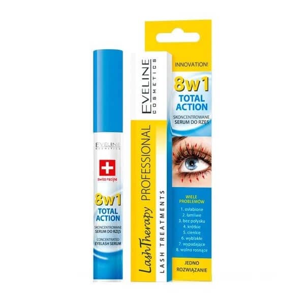 Concentrado de suero para pestañas Lash Therapy Total Action 8 en 1, 10 ml, Eveline Cosmetics