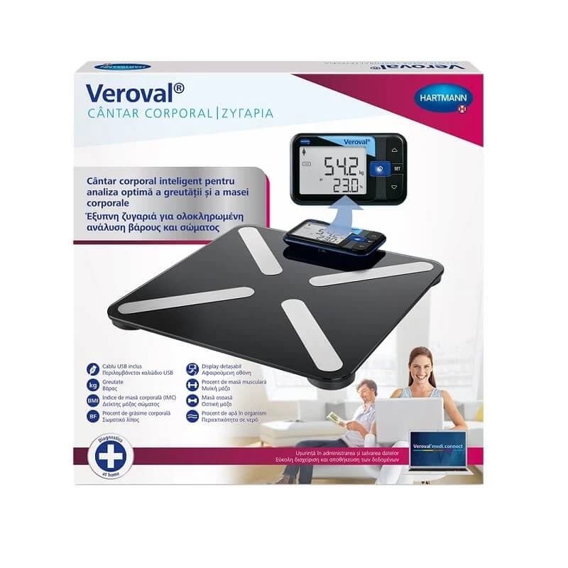 Báscula inteligente para el análisis óptimo del peso y la masa corporal Veroval (925375), Hartmann