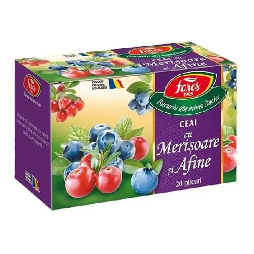 Té de arándanos rojos y azules, 20 bolsitas, Fares