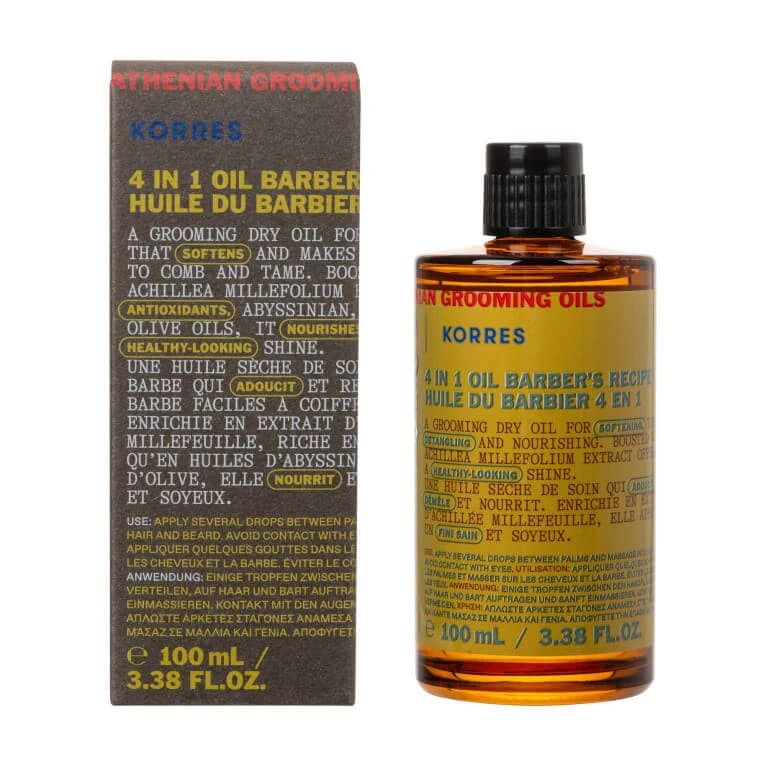 ACEITE DE BARBERÍA 4 EN 1 PARA HOMBRE DE KORRES, 100 ML