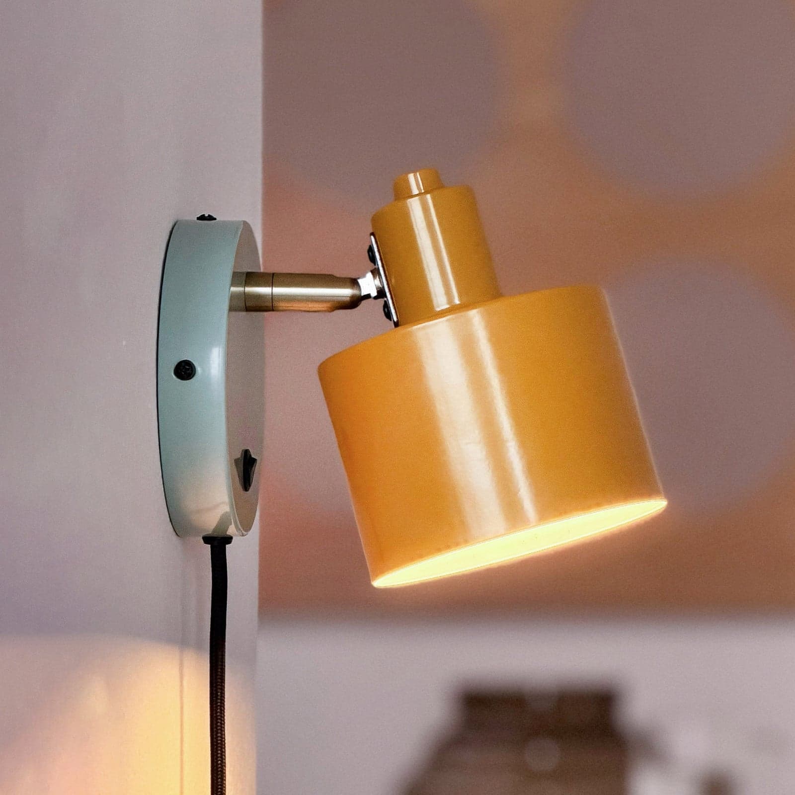 Aplique de pared Ocean, curry/turquesa, saliente 21 cm, Dyberg Larsen - Sala de estar / salón - Escandinavo - Metal - Redonda