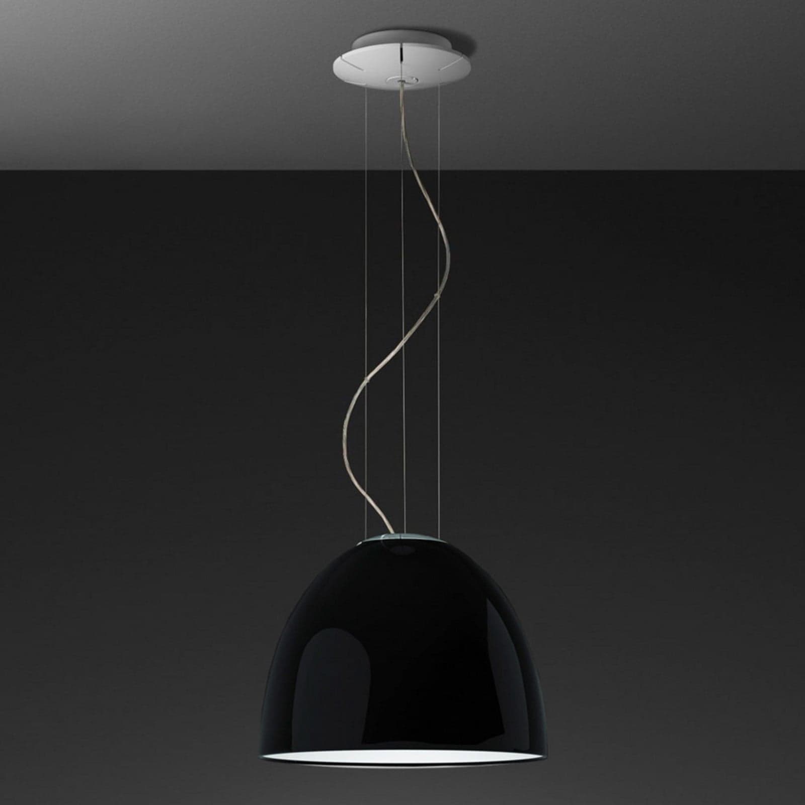 Nur Mini Gloss S Lámpara Colgante Negro Artemide - Sala de estar / salón - Diseño - Metal - Bombilla única