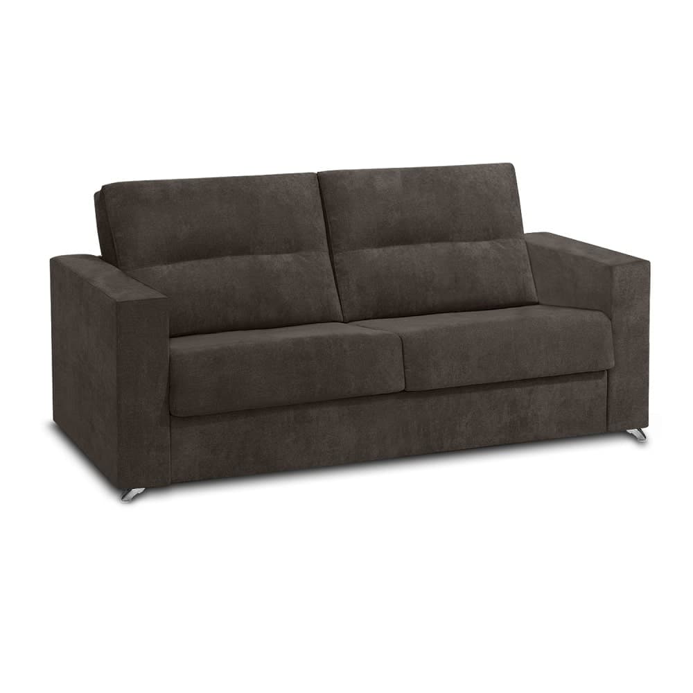 Sofá cama 3 plazas, apertura italiana, colchón 12 cm, estructura metálica - Varese Marrón