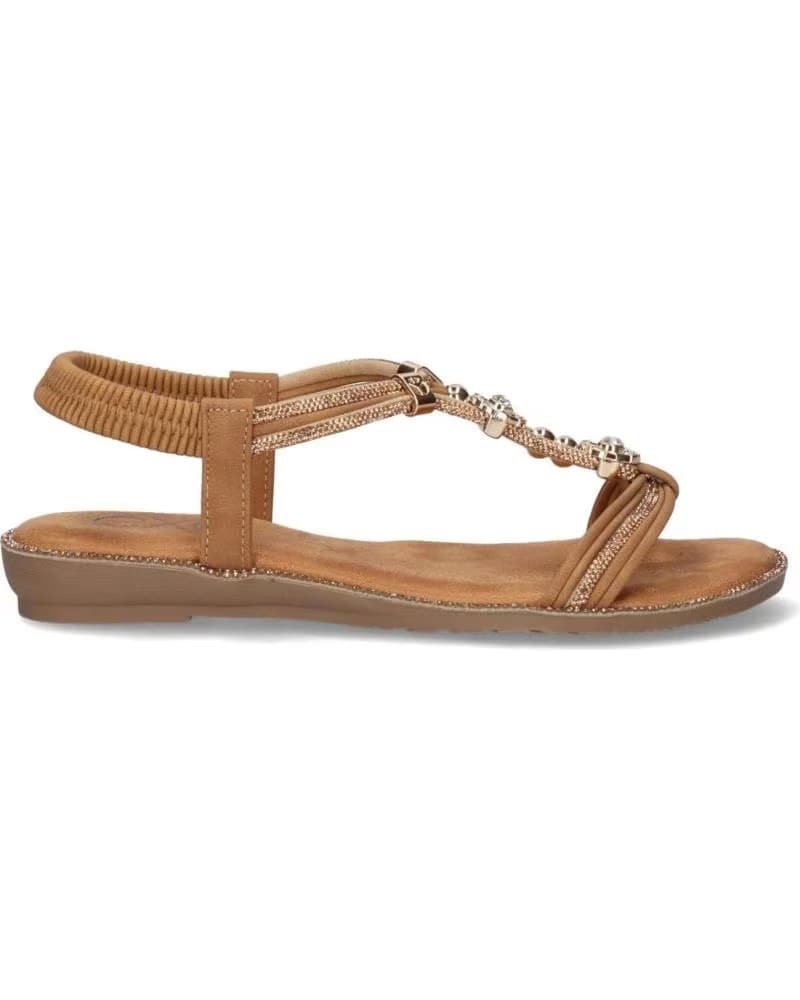 Sandalias de Mujer EXE SANDALIA PLANA EXE 8013-7 CON DETALLE DE PEDRERÍA MARRóN