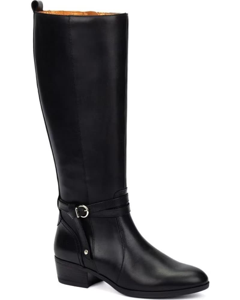 BOTA ALTA PIKOLINOS DAROCA 121-9764 DE PIEL CON CORREA Y HEBILLA BLACK