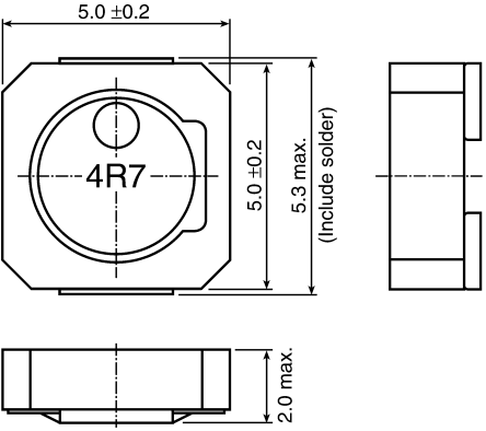 TDK Inductor de montaje superficial bobinado, 4.7 μH, núcleo de Casquillo Sí 5020 ±20/±30 % bobinado, 2.09 A Idc, Serie