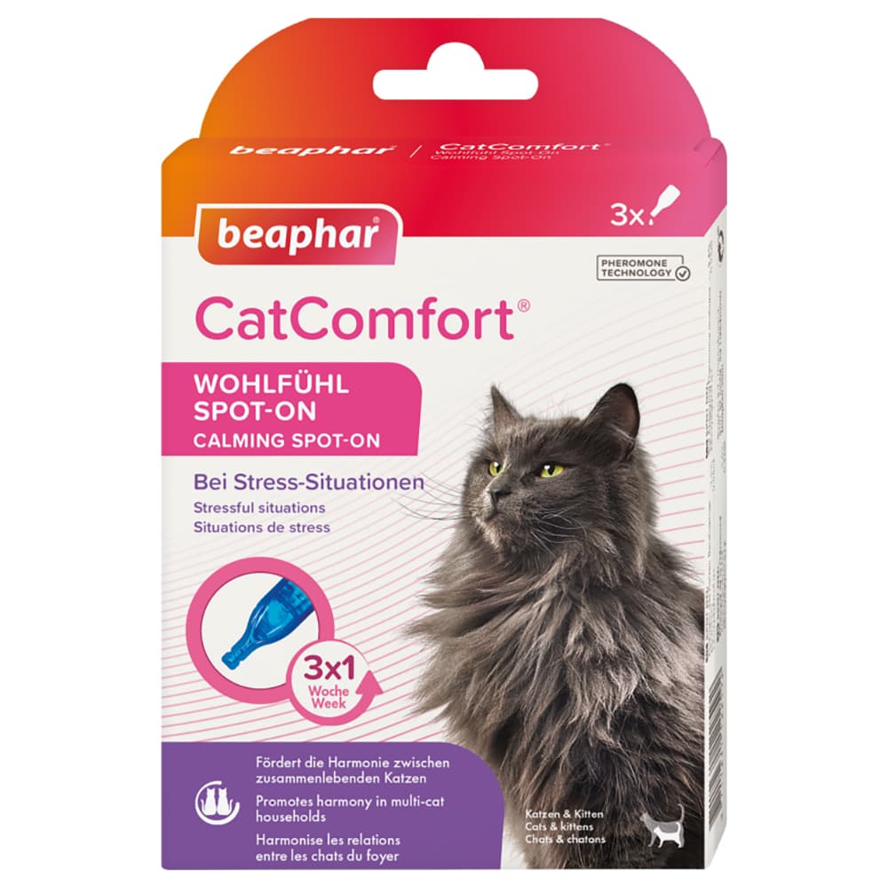 beaphar CatComfort Spot-On pipeta antiestrés para gatos - 3 pipetas x 0,55 ml