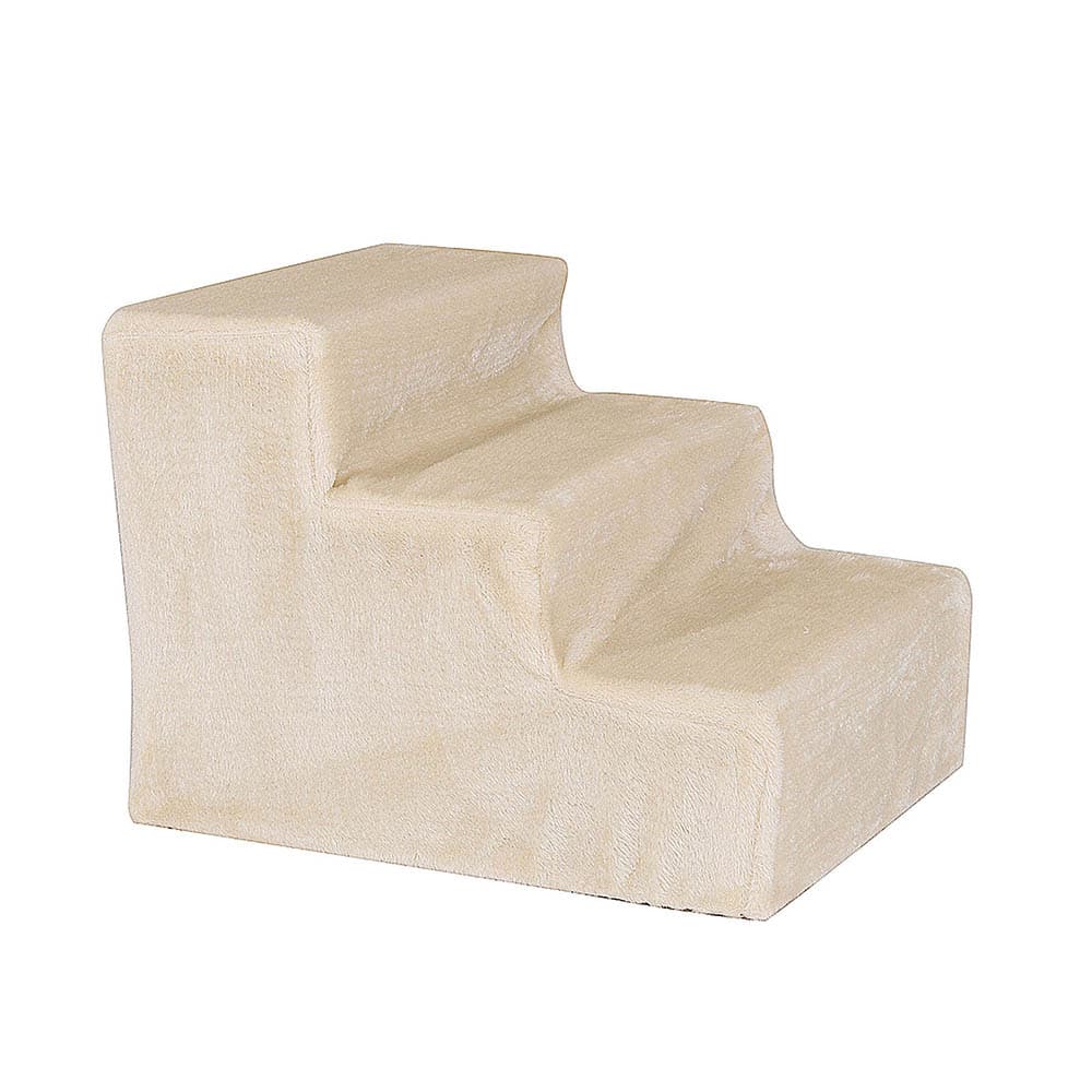 Lionto Escada com cobertura de peluche para animais de estimação - Bege: 46 x 36 x 34 cm (C x L x A)
