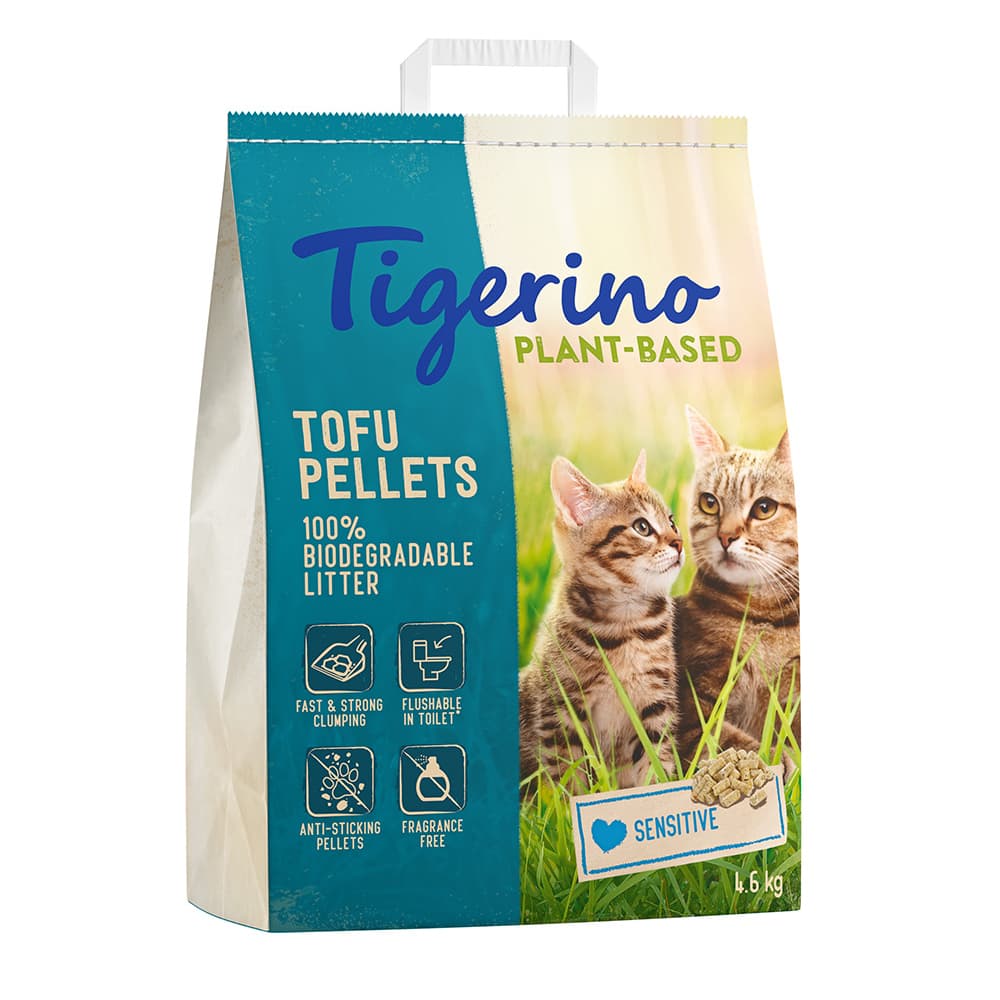 Arena para gatos Tigerino PlantBased Tofu - Sensible, sin perfume - 2 x 11 l (9,2 kg) - Pack Ahorro