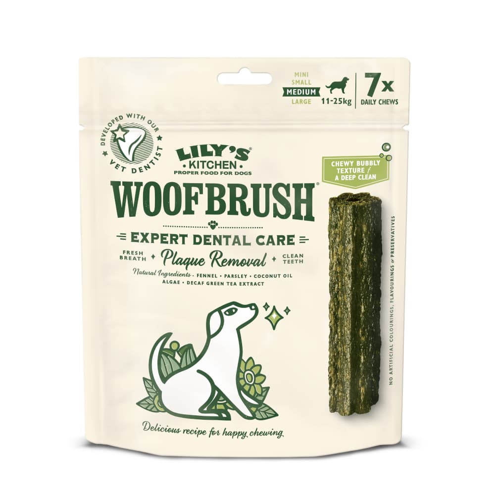 Lily's Kitchen Woofbrush Sticks dentários para cães de médio porte - 7 x 28 g