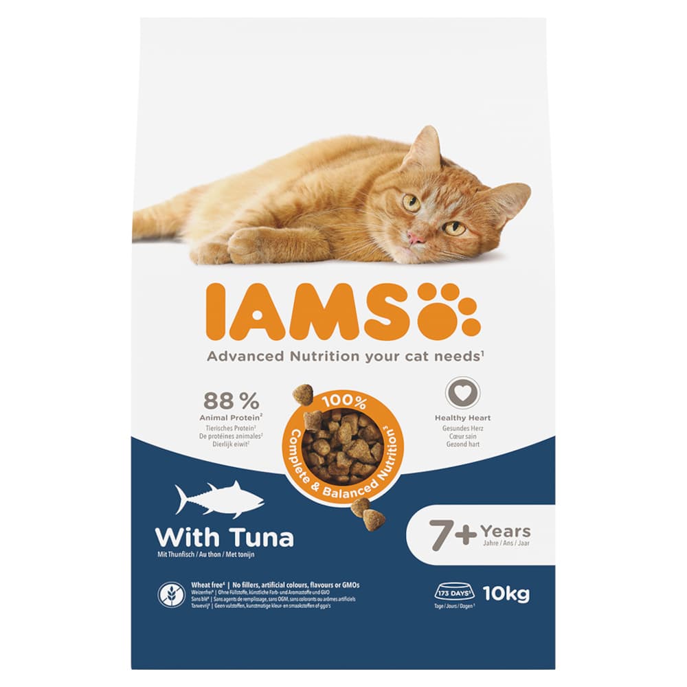 IAMS Advanced Nutrition Senior Cat 7+ com atum - 10 kg
