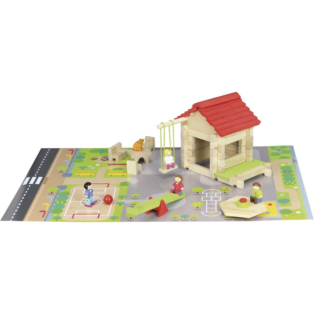 Jeujura Juego de Construcción de Madera 77 Piezas Guardería