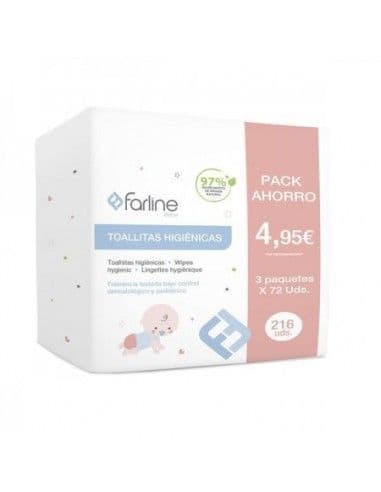 Farline bebe toallitas higienicas triplo 3x72 uds
