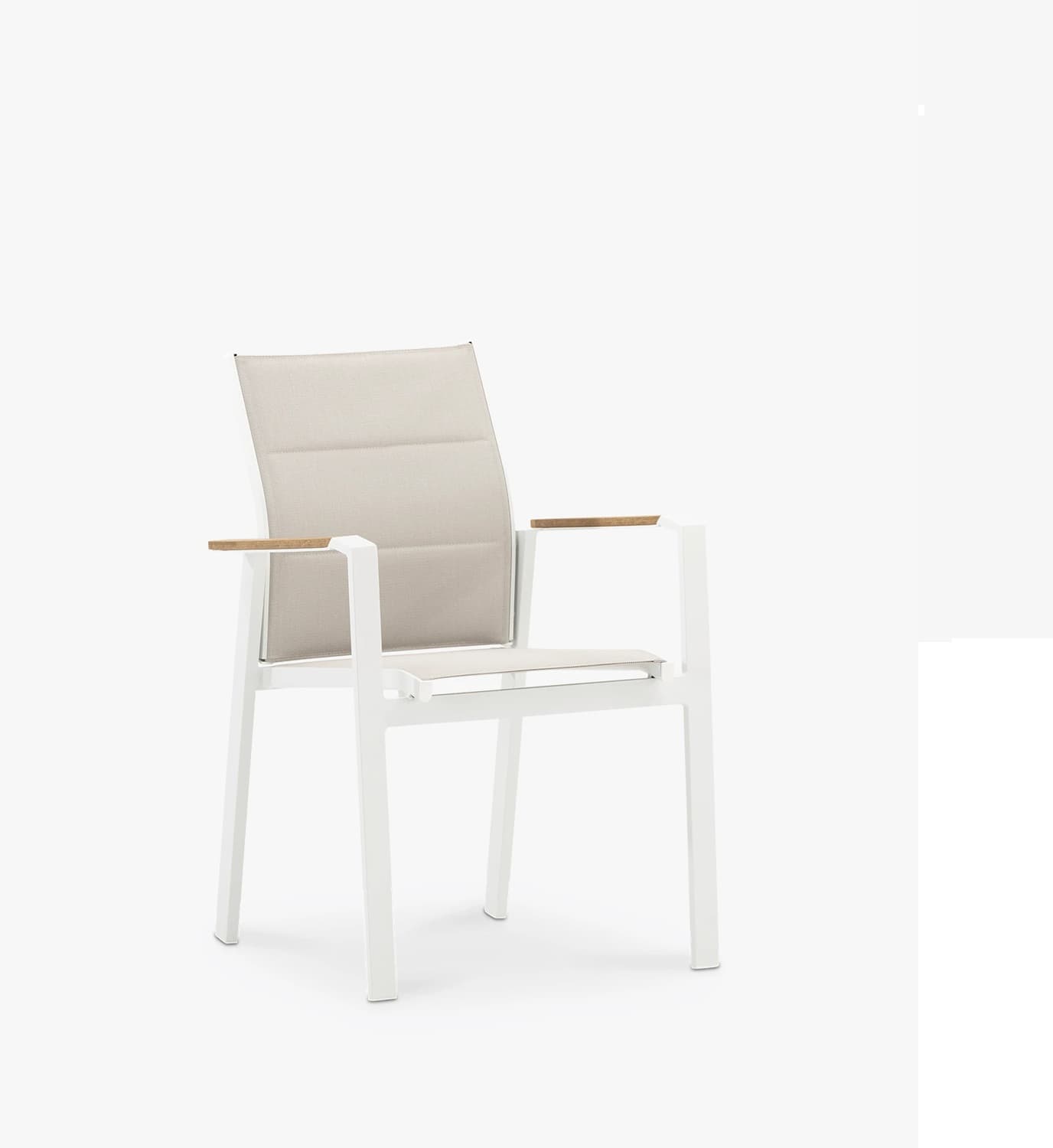 Silla de jardín Vienna de aluminio blanco y textilene acolchado