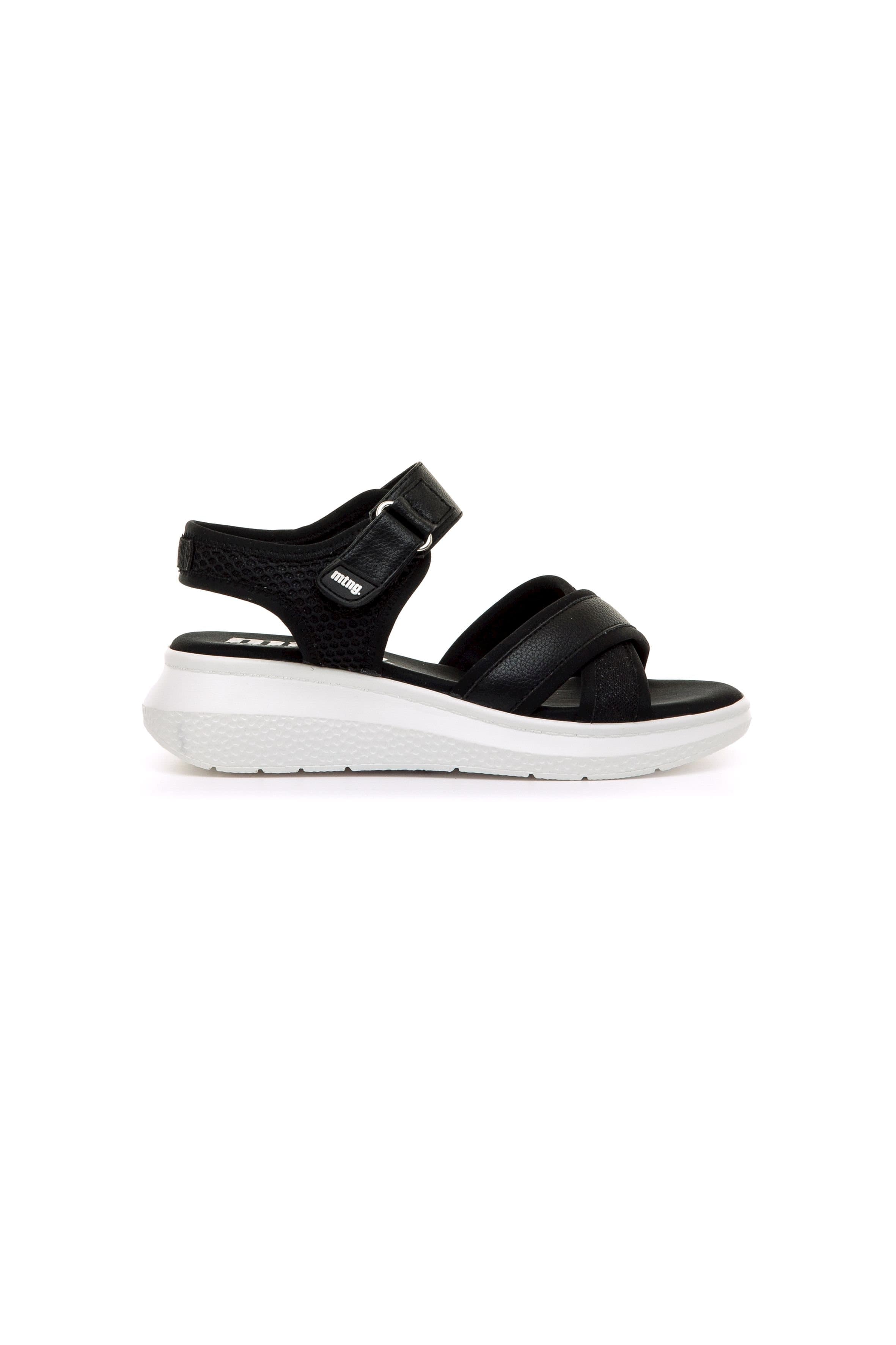 Sandalias De Cuña Mtng Cotton - Mujer-negro MKP